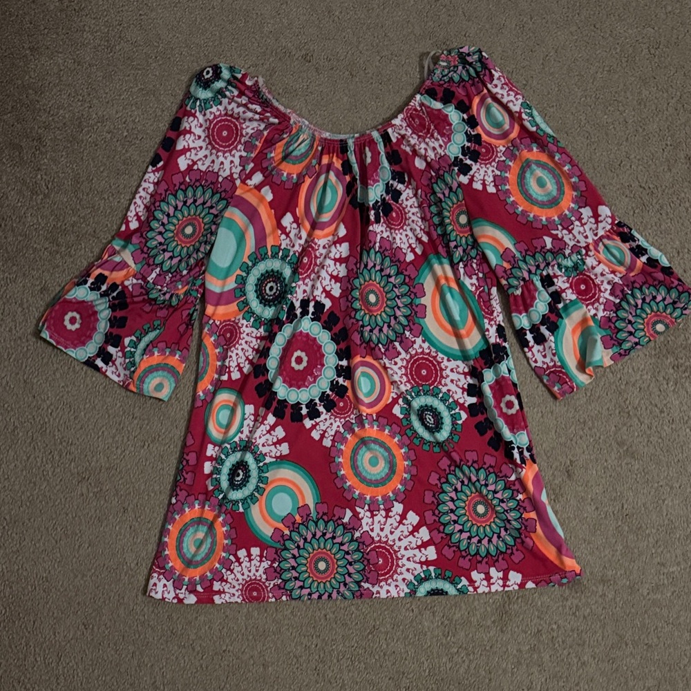 Colorful Women's Top with Abstract Pattern